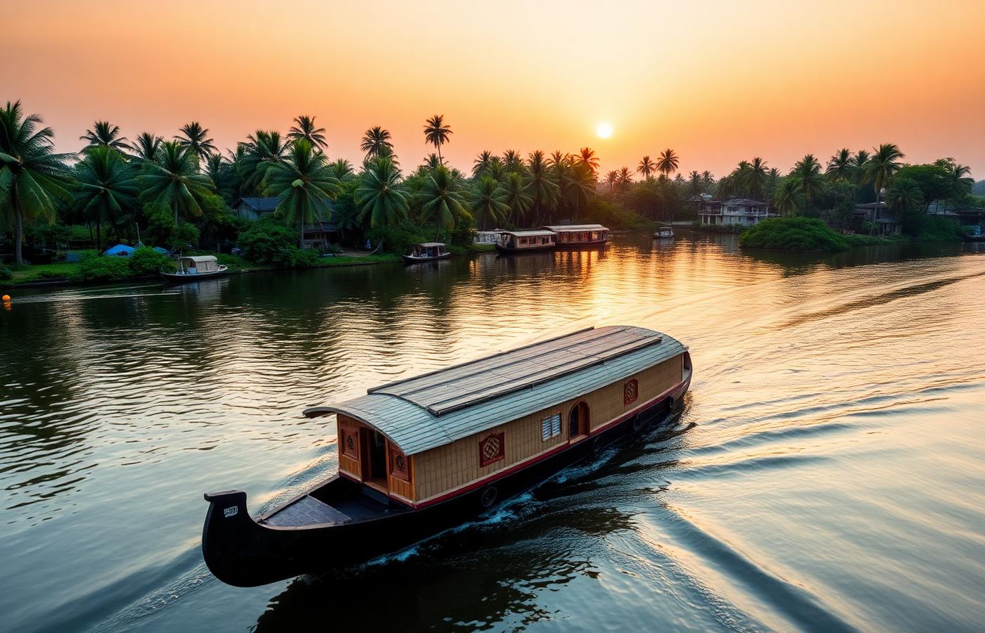 Kerala houseboat on backwaters